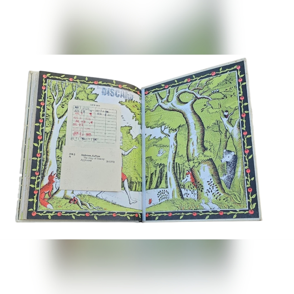 Vintage Illustrated 'The Story of Johnny Appleseed' 1974 Retired Library Book - Picture 4 of 11